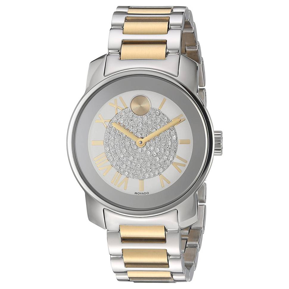 Movado Bold Silver Dial Two Tone Steel Strap Watch For Women - 3600256 Buy Now By Movado
