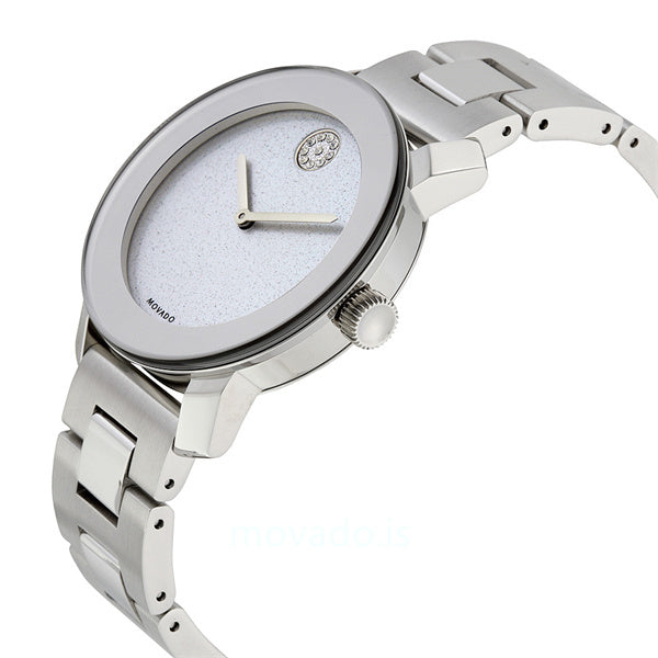 Movado Bold Crystal Dot Silver Dial Silver Steel Strap Watch For Women - 3600334 Buy Now By Movado