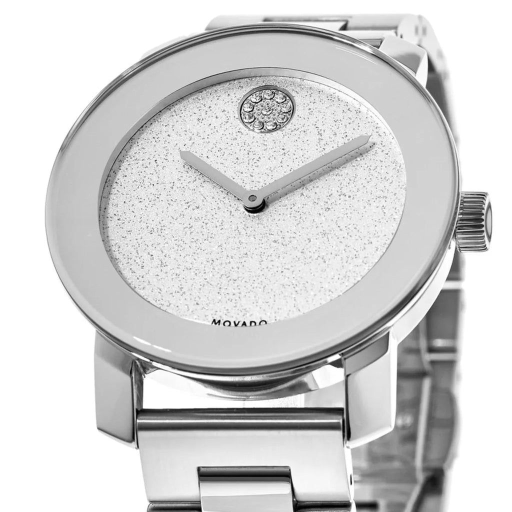 Movado Bold Crystal Dot Silver Dial Silver Steel Strap Watch For Women - 3600334 Buy Now By Movado