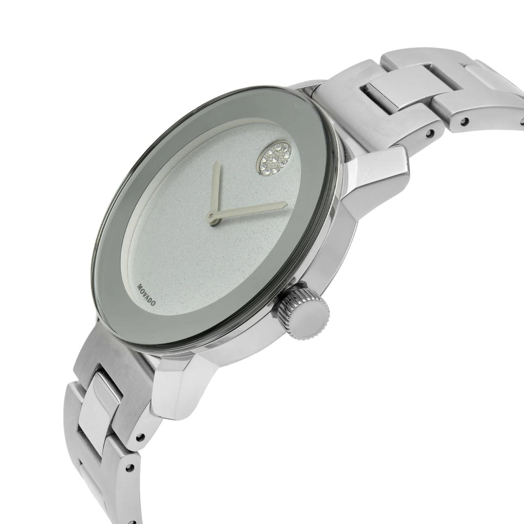 Movado Bold Crystal Dot Silver Dial Silver Steel Strap Watch For Women - 3600334 Buy Now By Movado
