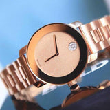 Movado Bold Rose Gold Dial Rose Gold Steel Strap Watch For Women - 3600335 Buy Now By Movado