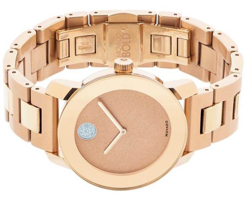 Movado Bold Rose Gold Dial Rose Gold Steel Strap Watch For Women - 3600335 Buy Now By Movado