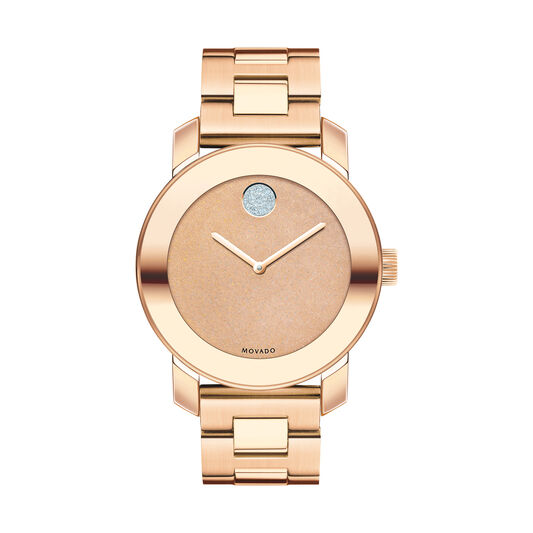 Movado Bold Rose Gold Dial Rose Gold Steel Strap Watch For Women - 3600335 Buy Now By Movado