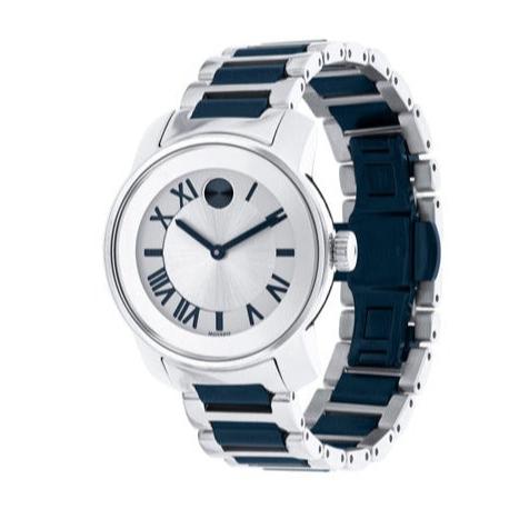 Movado Bold Silver Dial Two Tone Steel Strap Watch For Women - 3600354 Buy Now By Movado