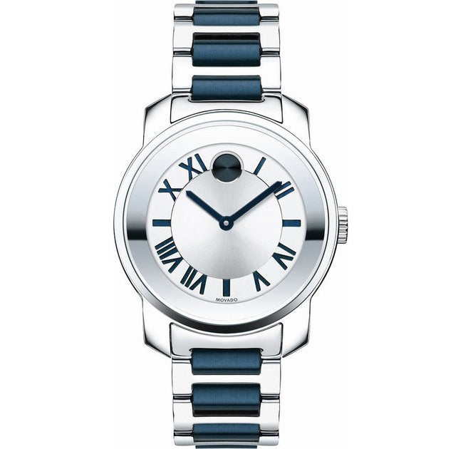 Movado Bold Silver Dial Two Tone Steel Strap Watch For Women - 3600354 Buy Now By Movado