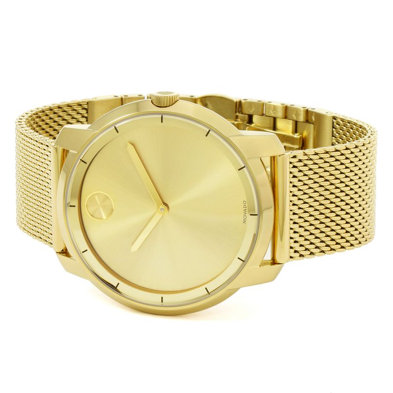 Movado Bold Gold Dial Gold Mesh Bracelet Watch For Men - 3600373 Buy Now By Movado
