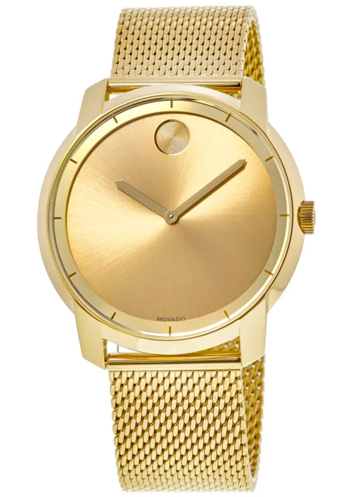 Movado Bold Gold Dial Gold Mesh Bracelet Watch For Men - 3600373 Buy Now By Movado
