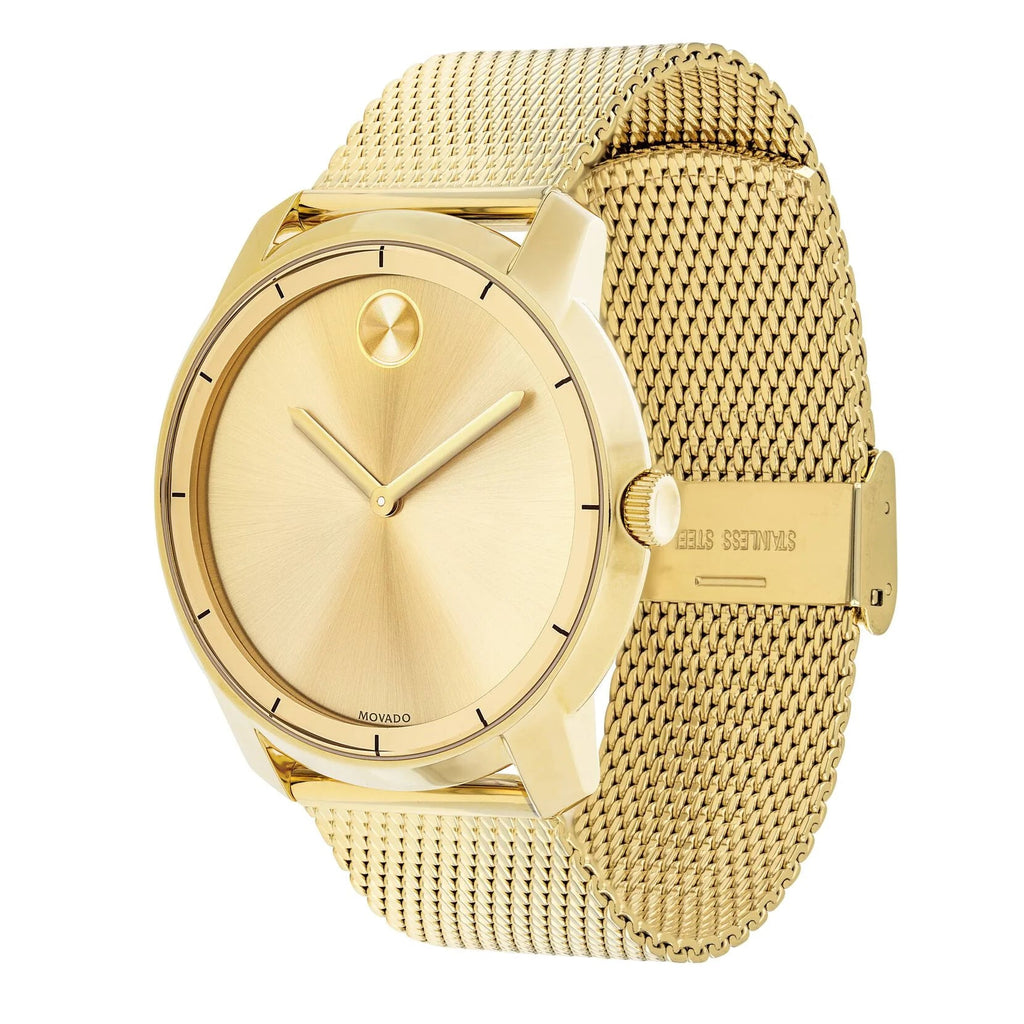 Movado Bold Gold Dial Gold Mesh Bracelet Watch For Men - 3600373 Buy Now By Movado
