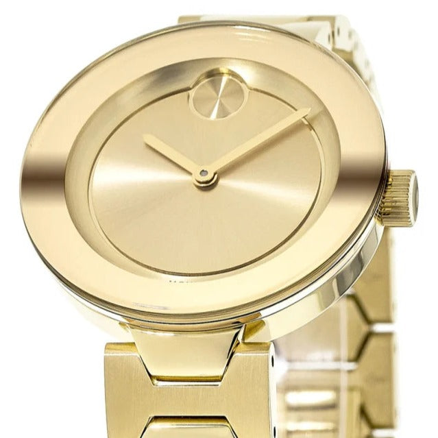 Movado Bold Gold Dial Gold Steel Strap Watch For Women - 3600382 Buy Now By Movado