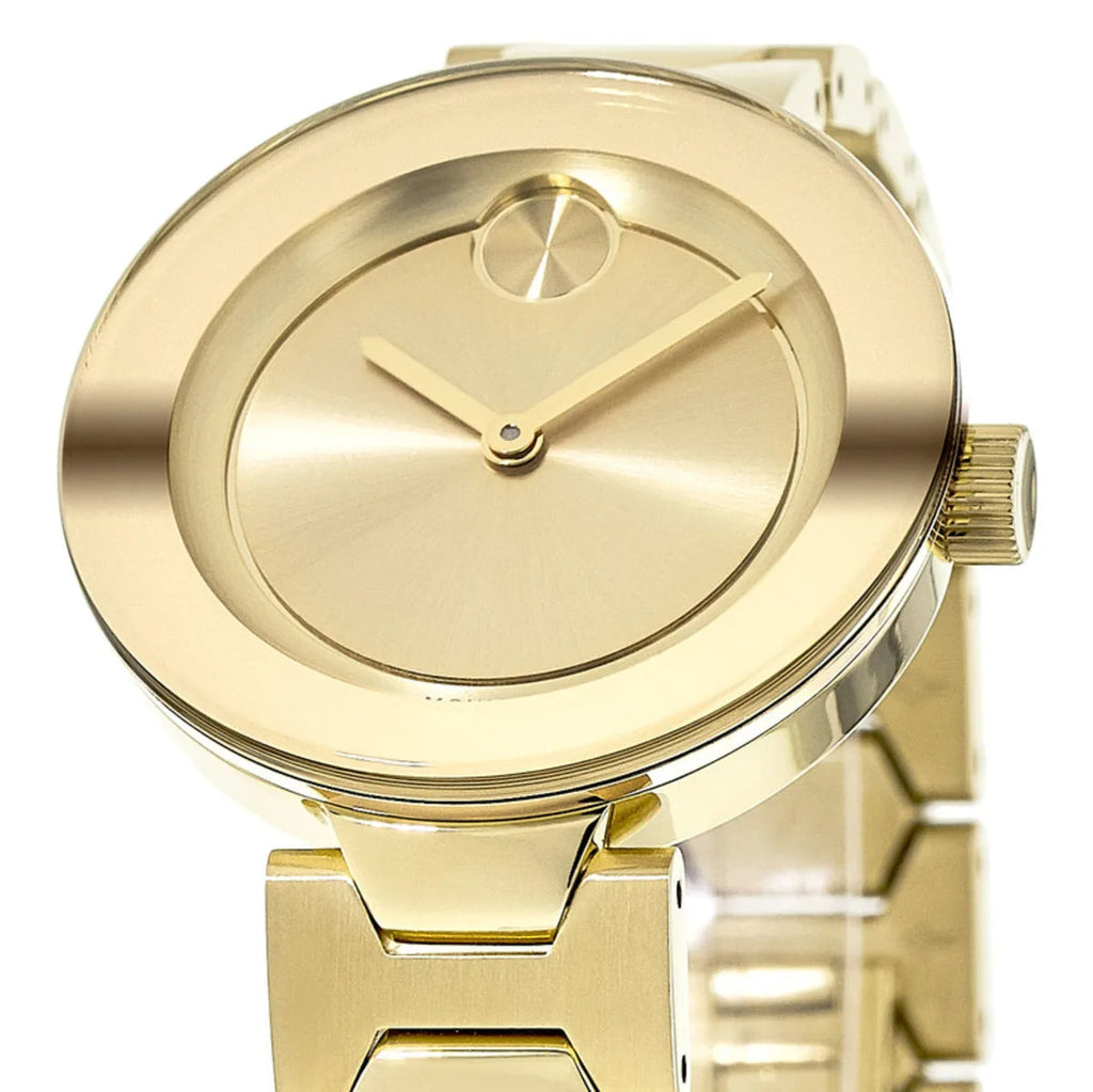 Movado Bold Gold Dial Gold Steel Strap Watch For Women - 3600382 Buy Now By Movado