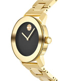 Movado Bold Black Dial Gold Steel Strap Unisex Watch - 3600397 Buy Now By Movado