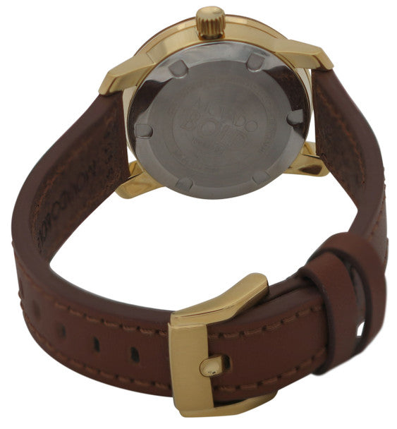 Movado Bold Gold Dial Brown Leather Strap Watch for Women - 3600437 Buy Now By Movado