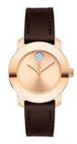 Movado Bold Rose Gold Dial Brown Leather Strap Watch For Women - 3600438 Buy Now By Movado