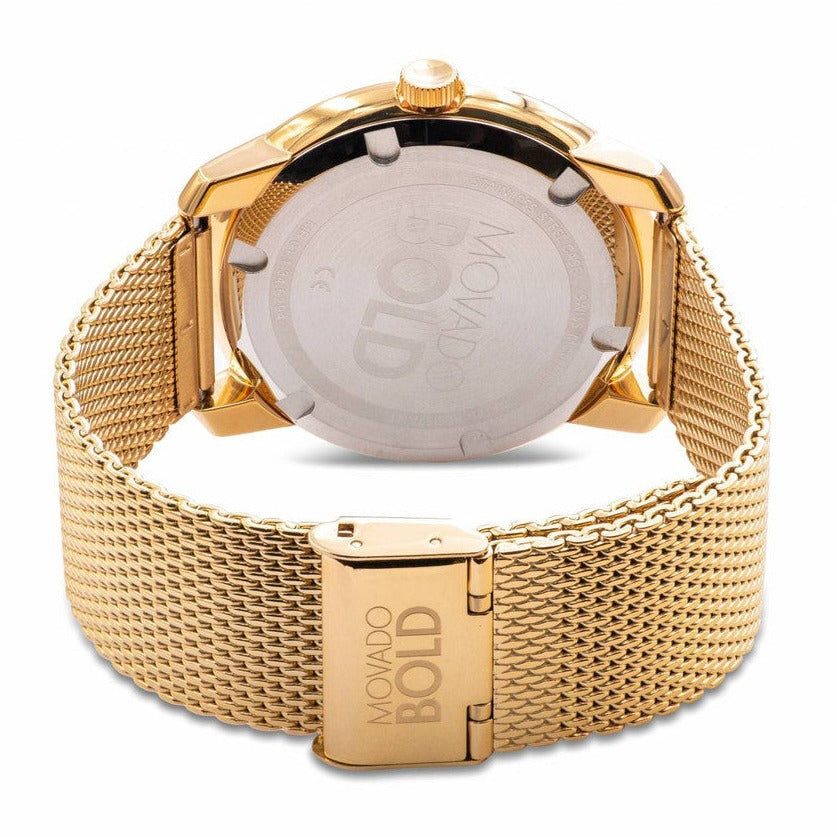 Movado Bold Diamonds Gold Dial Gold Mesh Bracelet Watch For Men - 3600460 Buy Now By Movado