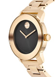 Movado Bold Black Dial Rose Gold Steel Strap Watch for Women - 3600463 Buy Now By Movado