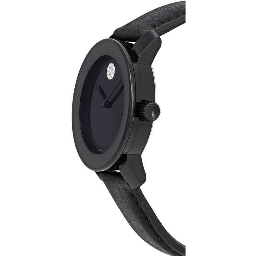 Movado Bold Black Dial Black Leather Strap Watch for Women - 3600483 Buy Now By Movado