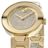 Movado Bold Crystal Gold Dial Gold Steel Strap Watch For Women - 3600492 Buy Now By Movado