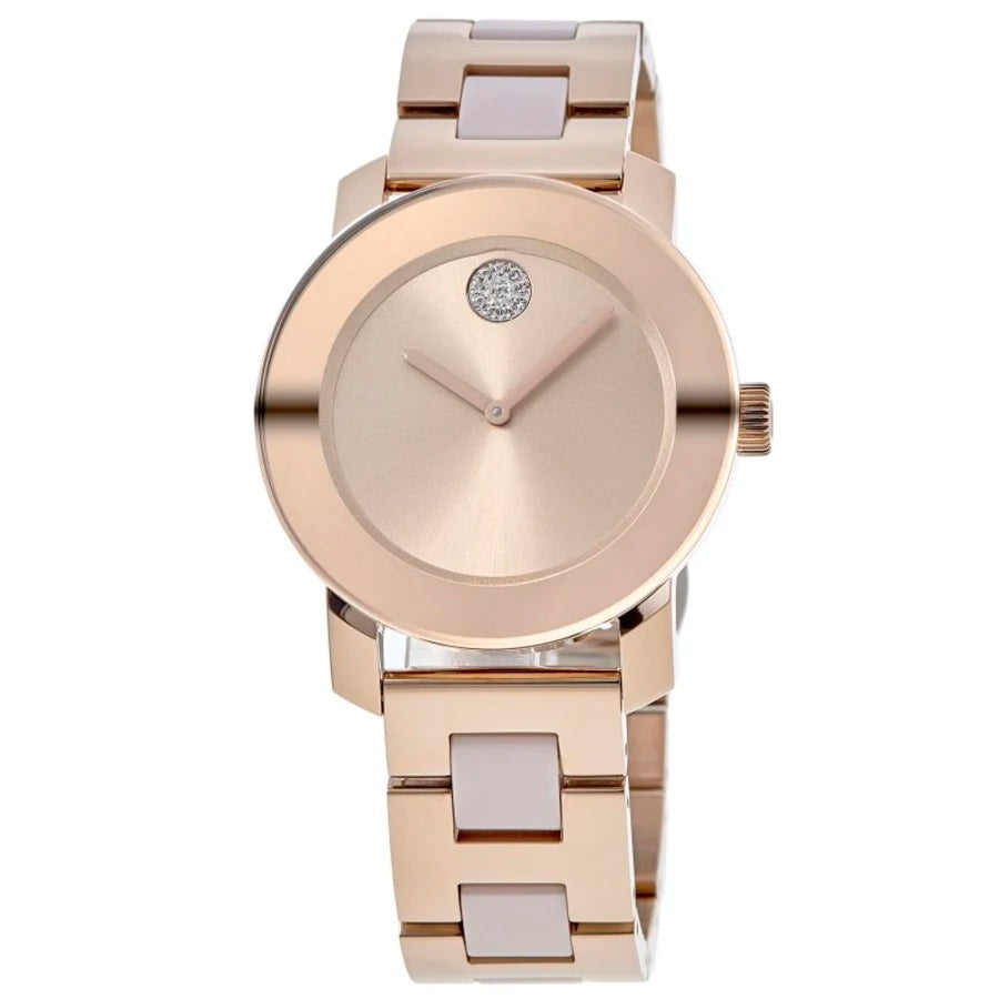 Movado Bold Rose Gold Dial Two Tone Steel Strap Watch for Women - 3600639 Buy Now By Movado