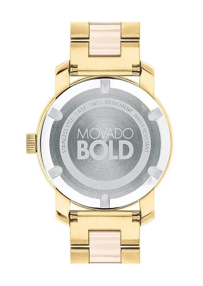 Movado Bold Beige Dial Two Tone Steel Strap Watch For Women - 3600640 Buy Now By Movado