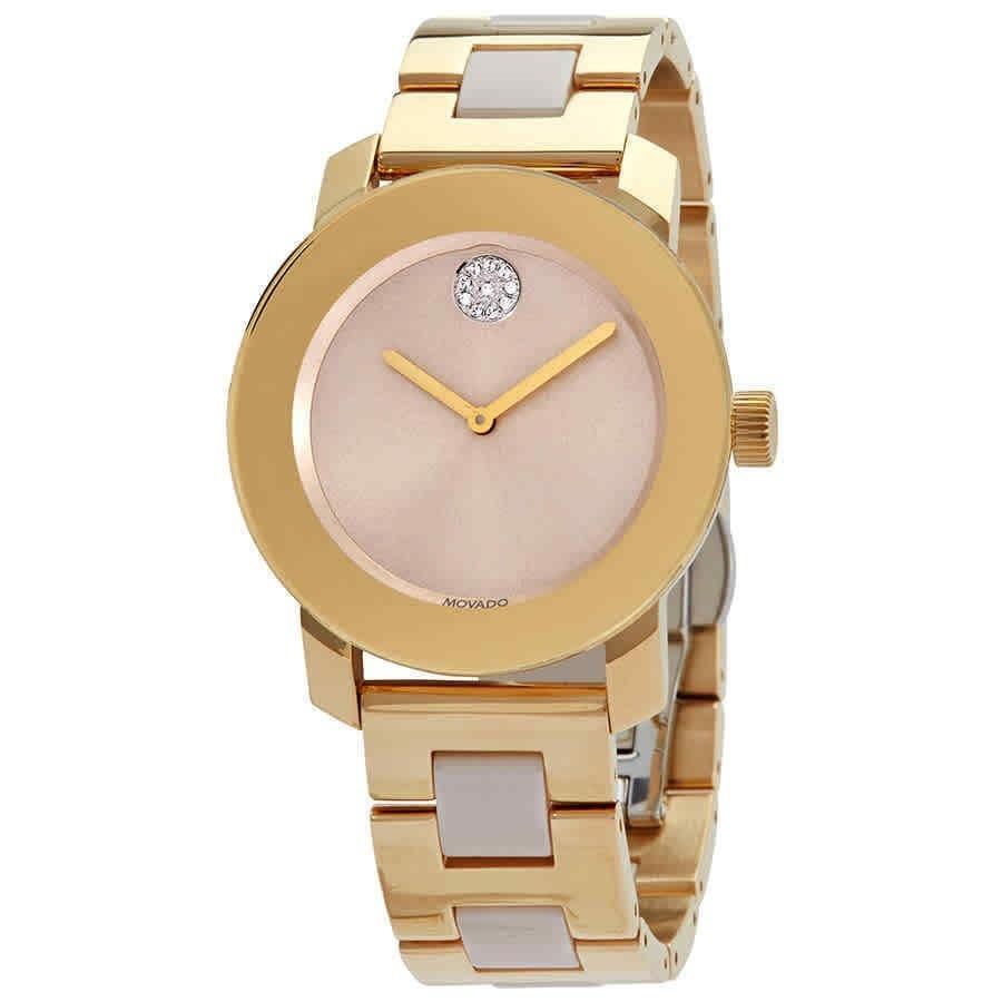 Movado Bold Beige Dial Two Tone Steel Strap Watch For Women - 3600640 Buy Now By Movado