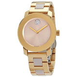 Movado Bold Beige Dial Two Tone Steel Strap Watch For Women - 3600640 Buy Now By Movado