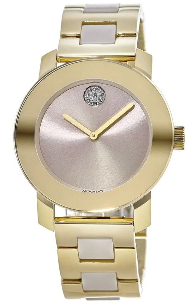 Movado Bold Beige Dial Two Tone Steel Strap Watch For Women - 3600640 Buy Now By Movado