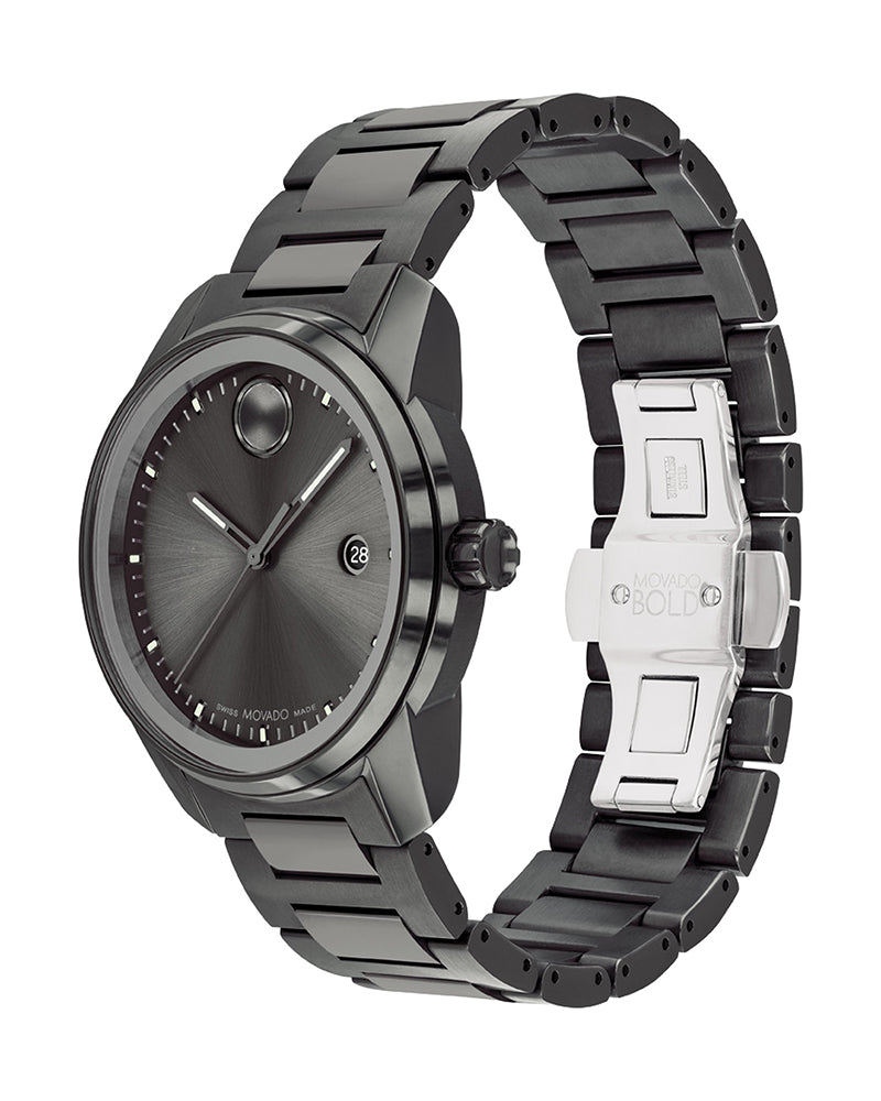 Movado Bold Verso Grey Dial Grey Steel Strap Watch for Men - 3600860 Buy Now By Movado