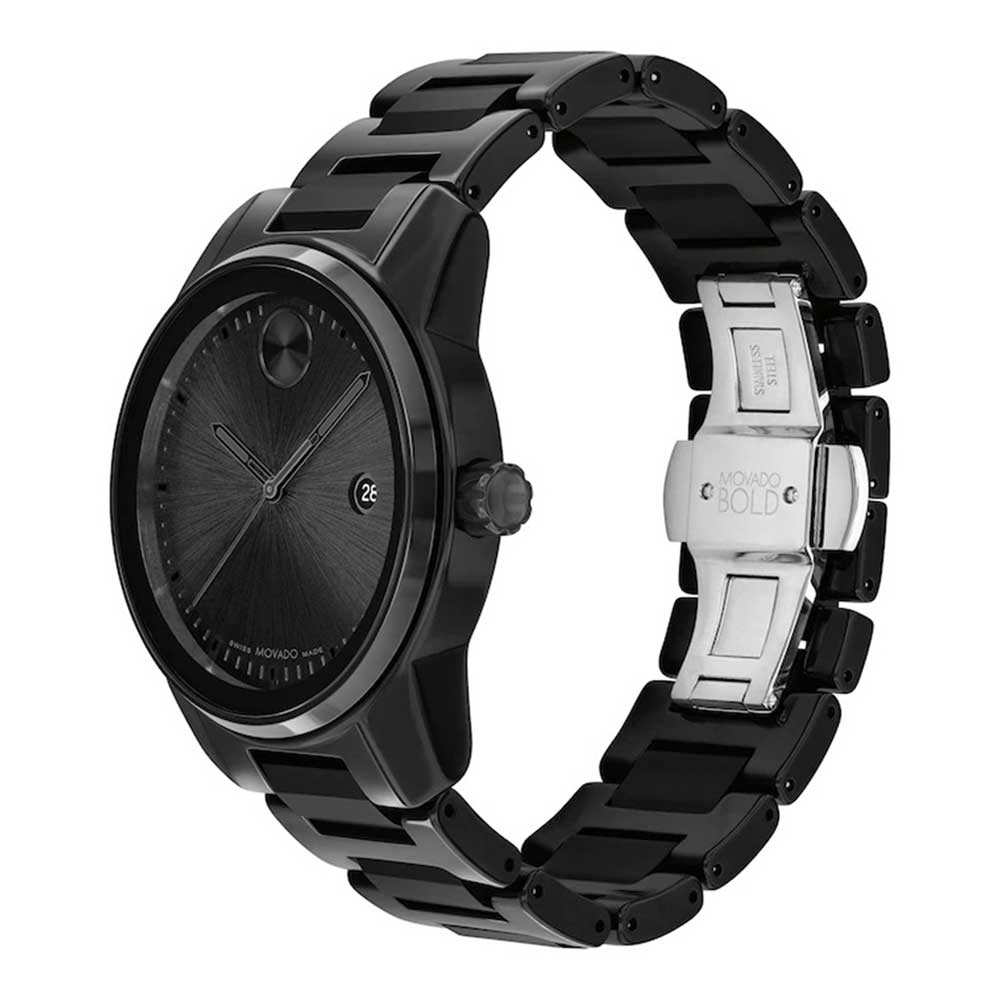 Movado Bold Verso Black Dial Black Steel Strap Watch for Men - 3600863 Buy Now By Movado