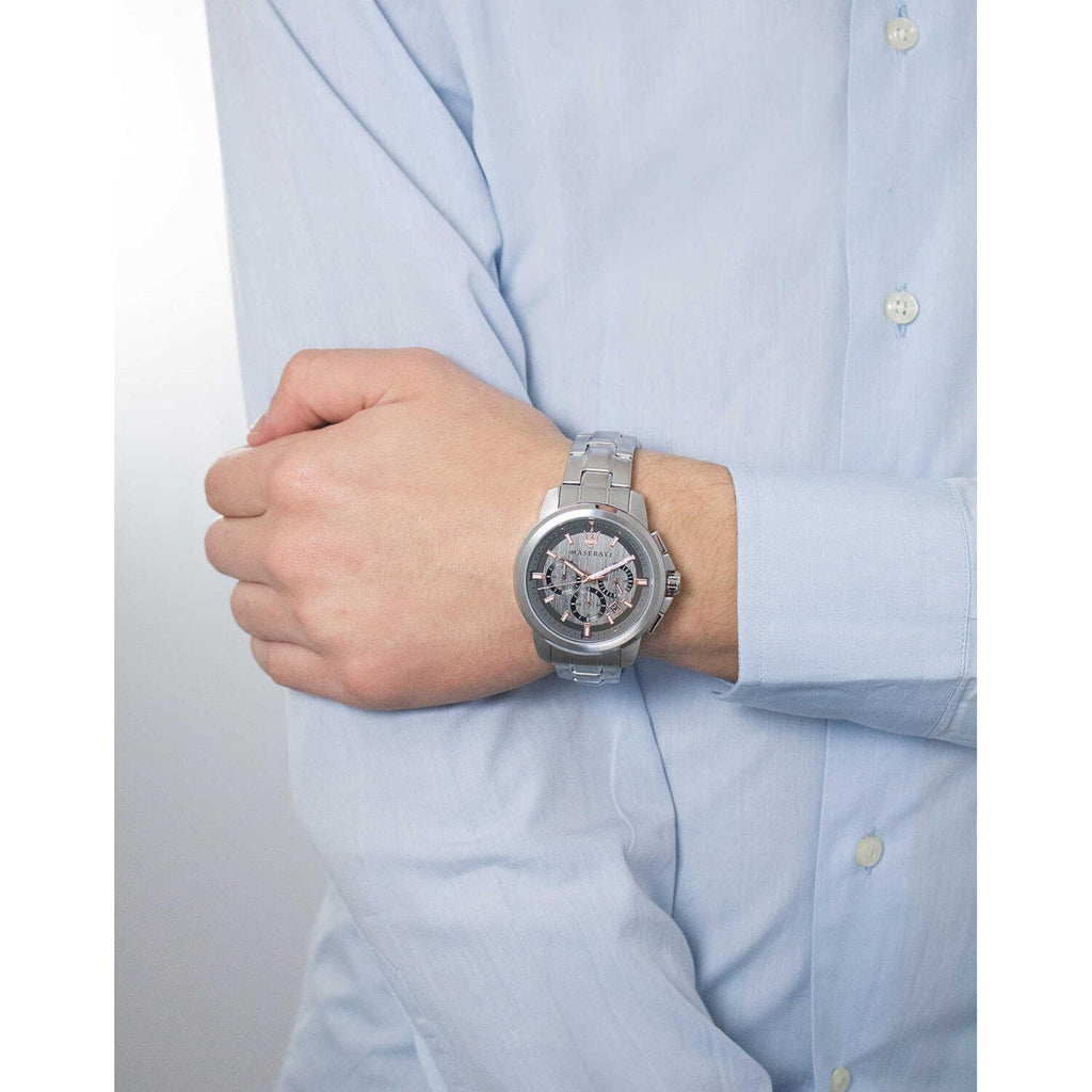 Maserati Successo Chronograph Silver Dial Silver Steel Strap Watch For Men - R8873621004 Buy Now By Maserati