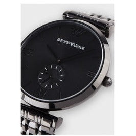 Emporio Armani Gianni T Bar Analog Black Dial Black Steel Strap Watch For Men - AR11299 Buy Now By Emporio Armani