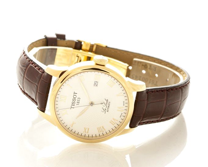 Tissot Le Locle Automatic Gold Dial Brown Leather Strap Watch For Men - T41.5.413.73 Buy Now By Tissot