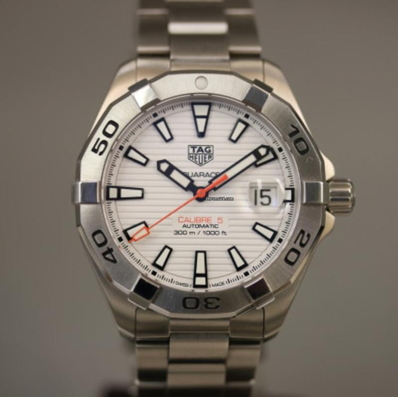 Tag Heuer Aquaracer Automatic White Dial Silver Steel Strap Watch for Men - WBD2111.BA0928 Buy Now By Tag Heuer
