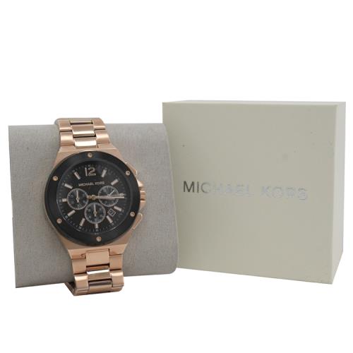 Michael Kors Lennox Chronograph Black Dial Rose Gold Steel Strap Watch For Men - MK8940 Buy Now By Michael Kors