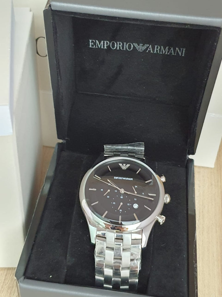 Emporio Armani Chronograph Black Dial Silver Steel Strap Watch For Men - AR11017 Buy Now By Emporio Armani
