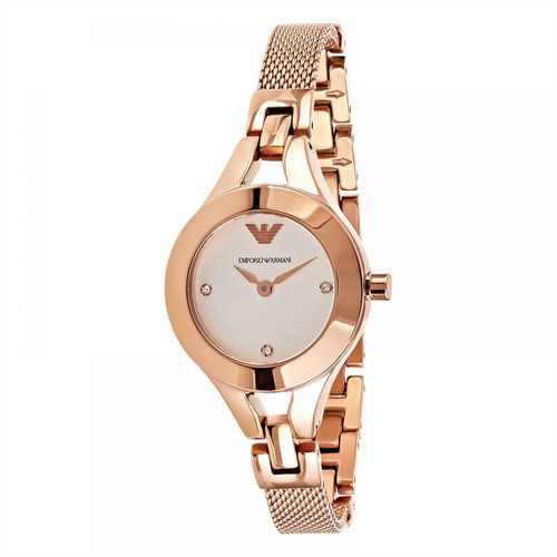 Emporio Armani Chiara Silver Dial Rose Gold Steel Strap Watch For Women - AR7362 Buy Now By Emporio Armani