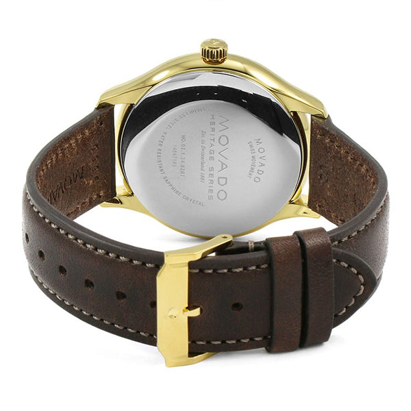 Movado Heritage Calendoplan Beige Dial Brown Leather Strap Watch for Men - 3650003 Buy Now By Movado
