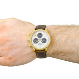 Movado Heritage Chronograph White Black Leather Strap Watch for Men - 3650007 Buy Now By Movado