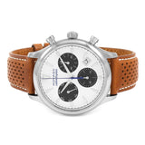 Movado Heritage Calendoplan Chronograph White Dial Brown Leather Strap Watch for Men - 3650008 Buy Now By Movado
