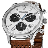 Movado Heritage Calendoplan Chronograph White Dial Brown Leather Strap Watch for Men - 3650008 Buy Now By Movado