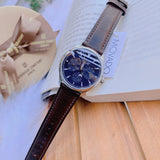 Movado Heritage Moonphase Blue Dial Brown Leather Strap Watch For Women - 3650009 Buy Now By Movado