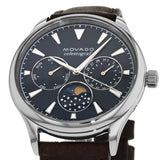 Movado Heritage Moonphase Blue Dial Brown Leather Strap Watch For Women - 3650009 Buy Now By Movado