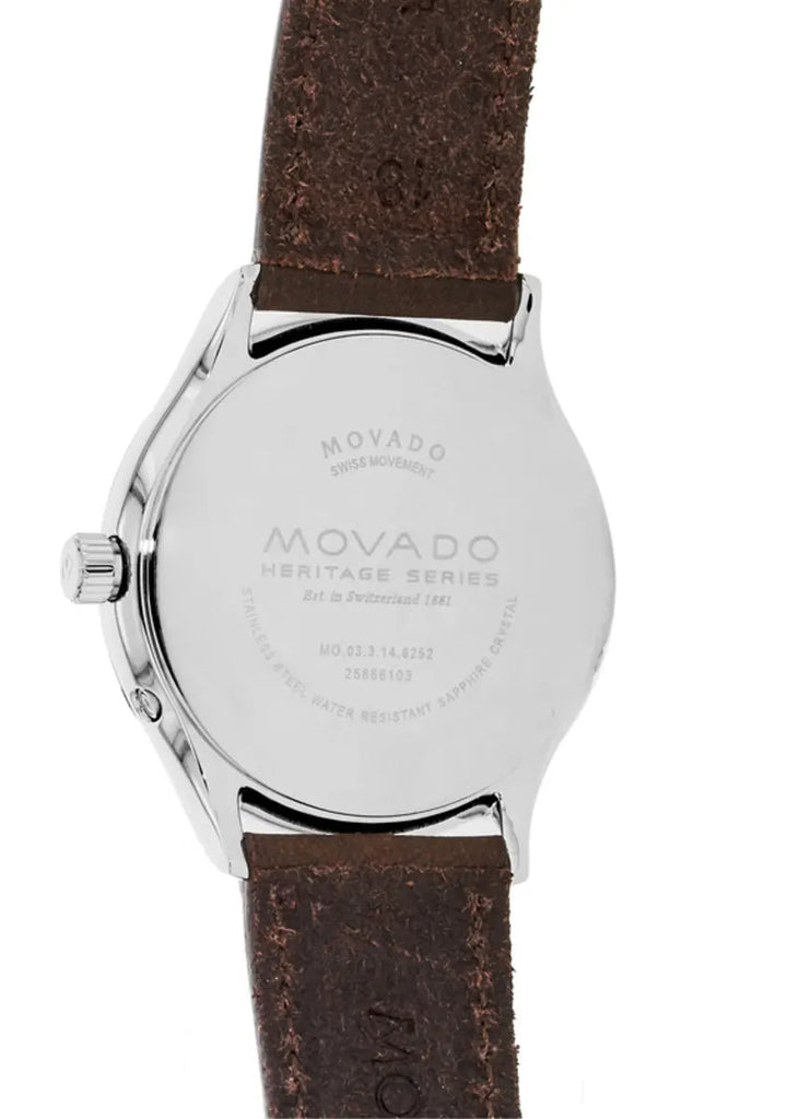 Movado Heritage Moonphase Blue Dial Brown Leather Strap Watch For Women - 3650009 Buy Now By Movado