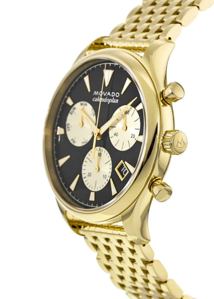 Movado Heritage Calendoplan Blue Dial Gold Steel Strap Watch for Men - 3650015 Buy Now By Movado