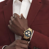 Movado Heritage Calendoplan Blue Dial Gold Steel Strap Watch for Men - 3650015 Buy Now By Movado