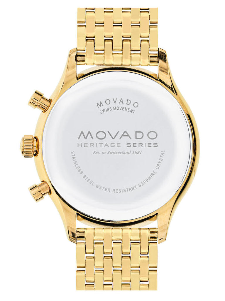 Movado Heritage Calendoplan Blue Dial Gold Steel Strap Watch for Men - 3650015 Buy Now By Movado