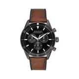 Movado Heritage Series 29mm Calendoplan Chronograph Black Dial Brown Leather Strap Watch For Men - 3650060 Buy Now By Movado