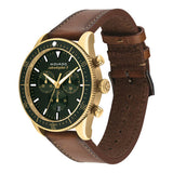 Movado Heritage Chronograph Green Dial Brown Leather Strap Watch For Men - 3650062 Buy Now By Movado