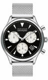 Movado Heritage Calendoplan Chronograph Black Dial Silver Mesh Strap Watch for Men - 3650097 Buy Now By Movado