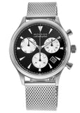 Movado Heritage Calendoplan Chronograph Black Dial Silver Mesh Strap Watch for Men - 3650097 Buy Now By Movado