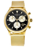 Movado Heritage Calendoplan Chronograph Black Dial Gold Mesh Strap Watch for Men - 3650098 Buy Now By Movado